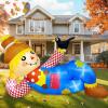 imageOurWarm 10 FT Fall Inflatables Outdoor Decorations Lounging Scarecrow Thanksgiving Inflatables with Raven Fall Blow up Yard Decorations with LED Lights for Autumn Harvest Fall Decorations Outdoor