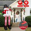 imageOurWarm 10FT Giant Christmas Inflatables Sitting Inflatable Snowman Christmas Decorations Outdoor with Builtin LED Lights Cute Christmas Blow up Yard Decorations for Xmas Roof Balcony Lawn Decor