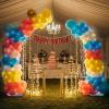imageOurWarm Balloon Arch Kit with LED Lights 935FT ampamp 6FT Free Bending Half Balloon Arch Stand with Base Gold Backdrop Stand for Wedding Birthday Party Baby Shower Yard Lawn Graduation Decorations935FT  6FT Lighted Balloon Arch Kit