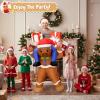 imageOurWarm Inflatable Christmas Costume Adult Cute Gingerbread Man Costume Blow up Christmas Costumes for WomenMen Convenient Gingerbread Inflatable Costumes for Xmas Cosplay Party