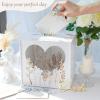 imageOurWarm PVC White Card Box for Wedding Reception Large Wedding Envelope Money Cards Box for Party with Heart Acrylic Window Flower Pattern Gift Card Holder for Graduation Birthday Baby Shower DecorWhite Heart Window
