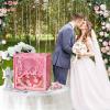 imageOurWarm Pink Wedding Card Box with Acrylic Window Elegant PVC Gift Card Box for Weddings Decorations for Reception Index Wedding Card Boxes for Reception Anniversary Bridal Shower Birthday Decor