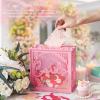 imageOurWarm Pink Wedding Card Box with Acrylic Window Elegant PVC Gift Card Box for Weddings Decorations for Reception Index Wedding Card Boxes for Reception Anniversary Bridal Shower Birthday Decor