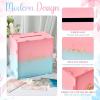 imageOurWarm Pink and Blue Wedding Card Box PVC Gift Card Box for Wedding Reception Decorations Money Gift Boxes with Gold Letters for Party Baby Shower Graduation Birthday Decorations