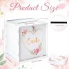 imageOurWarm Wedding Card Box with Lock PVC Gift Card Box for Party with Slot White Wedding Cards Boxes for Reception Weddings Money Box Envelope Box for Birthday Baby Shower Bridal Graduation Decor