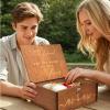 imageOurWarm Wedding Keepsake Box with Lock Large Wooden Memory Box for Keepsakes Wood Decorative Photo Storage Boxes with Lids Mr and Mrs Personalized Anniversary Engagement Gifts for Couples