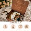 imageOurWarm Wedding Keepsake Box with Lock Large Wooden Memory Box for Keepsakes Wood Decorative Photo Storage Boxes with Lids Mr and Mrs Personalized Anniversary Engagement Gifts for Couples