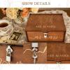 imageOurWarm Wedding Keepsake Box with Lock Large Wooden Memory Box for Keepsakes Wood Decorative Photo Storage Boxes with Lids Mr and Mrs Personalized Anniversary Engagement Gifts for Couples