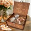 imageOurWarm Wedding Keepsake Box with Lock Large Wooden Memory Box for Keepsakes Wood Decorative Photo Storage Boxes with Lids Mr and Mrs Personalized Anniversary Engagement Gifts for Couples