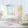 imageOurWarm White Wedding Card Box with Acrylic Windows PVC Gift Card Box for Wedding Reception Decorations Money Gift Honeymoon Fund Boxes for Party Reception Anniversary Bridal Baby Shower DecorationsColorful