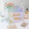 imageOurWarm White Wedding Card Box with Acrylic Windows PVC Gift Card Box for Wedding Reception Decorations Money Gift Honeymoon Fund Boxes for Party Reception Anniversary Bridal Baby Shower DecorationsColorful