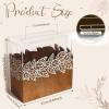 imageOurWarm Wooden Wedding Card Box with Acrylic Window Rustic Money Envelope Gift Card Box with Leaf Pattern Large Cards Holder for Party Reception Graduation Baby Shower Birthday Wedding Decor