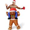 imageOurWarm Inflatable Christmas Costume Adult Cute Gingerbread Man Costume Blow up Christmas Costumes for WomenMen Convenient Gingerbread Inflatable Costumes for Xmas Cosplay Party