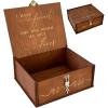 imageOurWarm Wedding Keepsake Box with Lock Large Wooden Memory Box for Keepsakes Wood Decorative Photo Storage Boxes with Lids Mr and Mrs Personalized Anniversary Engagement Gifts for Couples