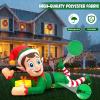 imageOurWarm 10FT Christmas Inflatable Outdoor Decoration Giant Elf Inflatable Outdoor Christmas Blow up Yard Decorations with LEDs Outdoor Christmas Inflatables for Outside Roof Lawn Holiday Xmas Decor10FT Elf Inflatable