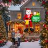 imageOurWarm 10FT Christmas Inflatable Outdoor Decoration Giant Elf Inflatable Outdoor Christmas Blow up Yard Decorations with LEDs Outdoor Christmas Inflatables for Outside Roof Lawn Holiday Xmas Decor8FT Santa Inflatable