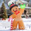 imageOurWarm 10FT Christmas Inflatable Outdoor Decoration Giant Elf Inflatable Outdoor Christmas Blow up Yard Decorations with LEDs Outdoor Christmas Inflatables for Outside Roof Lawn Holiday Xmas Decor6FT Christmas Inflatable