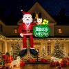 imageOurWarm 10FT Christmas Inflatable Outdoor Decoration Giant Elf Inflatable Outdoor Christmas Blow up Yard Decorations with LEDs Outdoor Christmas Inflatables for Outside Roof Lawn Holiday Xmas Decor8FT Santa Inflatable