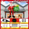 imageOurWarm 10FT Christmas Inflatable Outdoor Decoration Giant Elf Inflatable Outdoor Christmas Blow up Yard Decorations with LEDs Outdoor Christmas Inflatables for Outside Roof Lawn Holiday Xmas Decor8FT Santa Inflatable