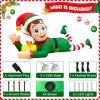 imageOurWarm 10FT Christmas Inflatable Outdoor Decoration Giant Elf Inflatable Outdoor Christmas Blow up Yard Decorations with LEDs Outdoor Christmas Inflatables for Outside Roof Lawn Holiday Xmas Decor10FT Elf Inflatable