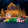 imageOurWarm 10FT Christmas Inflatable Outdoor Decoration Giant Elf Inflatable Outdoor Christmas Blow up Yard Decorations with LEDs Outdoor Christmas Inflatables for Outside Roof Lawn Holiday Xmas Decor10FT Elf Inflatable