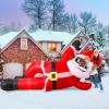 imageOurWarm 16FT Christmas Inflatable Outdoor Decoration Giant Sitting Gingerbread Inflatable Christmas Blow up Yard Decorations with LED Lights Gingerbread Outdoor Christmas Decorations Roof Yard Lawn10FT Santa