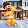 imageOurWarm 16FT Christmas Inflatable Outdoor Decoration Giant Sitting Gingerbread Inflatable Christmas Blow up Yard Decorations with LED Lights Gingerbread Outdoor Christmas Decorations Roof Yard Lawn12FT Gingerbread