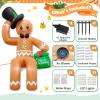 imageOurWarm 16FT Christmas Inflatable Outdoor Decoration Giant Sitting Gingerbread Inflatable Christmas Blow up Yard Decorations with LED Lights Gingerbread Outdoor Christmas Decorations Roof Yard Lawn16FT Roof Gingerbread