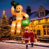 imageOurWarm 16FT Christmas Inflatable Outdoor Decoration Giant Sitting Gingerbread Inflatable Christmas Blow up Yard Decorations with LED Lights Gingerbread Outdoor Christmas Decorations Roof Yard Lawn16FT Roof Gingerbread