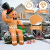 imageOurWarm 16FT Christmas Inflatable Outdoor Decoration Giant Sitting Gingerbread Inflatable Christmas Blow up Yard Decorations with LED Lights Gingerbread Outdoor Christmas Decorations Roof Yard Lawn16FT Roof Gingerbread
