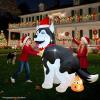 imageOurWarm 5 FT Christmas Inflatable Outdoor Decoration Funny Christmas Inflatables Husky Dog Pooping Christmas Blow Up Yard Decorations with LED Lights for Xmas Lawn Garden Party Christmas Decorations