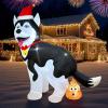 imageOurWarm 5 FT Christmas Inflatable Outdoor Decoration Funny Christmas Inflatables Husky Dog Pooping Christmas Blow Up Yard Decorations with LED Lights for Xmas Lawn Garden Party Christmas Decorations