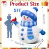 imageOurWarm 5FT Christmas Inflatable Outdoor Decoration Inflatable Snowman Outdoor Christmas Blow up Yard Decorations with Colorful Lights and Cardinal Outdoor Christmas Inflatables for Lawn Xmas Decor