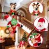 imageOurWarm 8FT Hanging Christmas Inflatables Outdoor Decorations Climbing Santa and Reindeer ampamp Dog Christmas Blow Ups Inflatable with Builtin LEDs for Lawn Balcony Window Xmas Yard Decorations