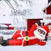 imageOurWarm 16FT Christmas Inflatable Outdoor Decoration Giant Sitting Gingerbread Inflatable Christmas Blow up Yard Decorations with LED Lights Gingerbread Outdoor Christmas Decorations Roof Yard Lawn10FT Santa