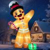 imageOurWarm 16FT Christmas Inflatable Outdoor Decoration Giant Sitting Gingerbread Inflatable Christmas Blow up Yard Decorations with LED Lights Gingerbread Outdoor Christmas Decorations Roof Yard Lawn12FT Gingerbread