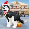 imageOurWarm 5 FT Christmas Inflatable Outdoor Decoration Funny Christmas Inflatables Husky Dog Pooping Christmas Blow Up Yard Decorations with LED Lights for Xmas Lawn Garden Party Christmas Decorations