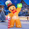 imageOurWarm 6FT Christmas Inflatable Outdoor Decoration Christmas Blow Up Yard Decorations with LEDs Gingerbread Inflatable with Gift Box and Candy Cane for Indoor Outdoor Lawn Garden Xmas Decorations