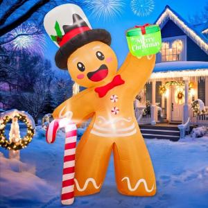 imageOurWarm 10FT Christmas Inflatable Outdoor Decoration Giant Elf Inflatable Outdoor Christmas Blow up Yard Decorations with LEDs Outdoor Christmas Inflatables for Outside Roof Lawn Holiday Xmas Decor6FT Christmas Inflatable