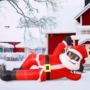 imageOurWarm 16FT Christmas Inflatable Outdoor Decoration Giant Sitting Gingerbread Inflatable Christmas Blow up Yard Decorations with LED Lights Gingerbread Outdoor Christmas Decorations Roof Yard Lawn10FT Santa