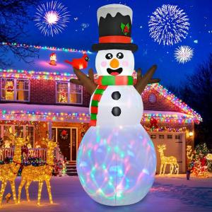 imageOurWarm 16FT Christmas Inflatable Outdoor Decoration Giant Sitting Gingerbread Inflatable Christmas Blow up Yard Decorations with LED Lights Gingerbread Outdoor Christmas Decorations Roof Yard Lawn6FT Christmas Inflatable