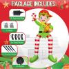 imageOurWarm 10 FT Christmas Inflatable Outdoor Decorations Sitting Elf Holding Bear Christmas Blow Up Yard Decorations with Builtin LED Lights for Holiday Party Lawn Garden Roof Outdoor Xmas Decorations