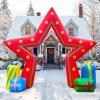 imageOurWarm 10FT Christmas Outdoor Inflatable Decoration Giant Pentagram Archway Yard Inflatable Decoration with Built in LED Lights Blow Up Xmas Decor for Lawn Patio Garden Yard Decor