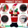 imageOurWarm 14FT Christmas Inflatable Outdoor Decoration Giant Inflatable Santa Claus Holding Gift Bag Blow Up Christmas Decorations Outdoor with Builtin LED Lights for Yard Garden Lawn Xmas Decor
