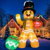 imageOurWarm 14FT Christmas Inflatable Outdoor Decoration Gingerbread Man Christmas Inflatables Christmas Blow Ups with LED Lights Gingerbread Inflatable Christmas Decorations Outdoor for Lawn Yard Decor