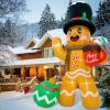 imageOurWarm 14FT Christmas Inflatable Outdoor Decoration Gingerbread Man Christmas Inflatables Christmas Blow Ups with LED Lights Gingerbread Inflatable Christmas Decorations Outdoor for Lawn Yard Decor