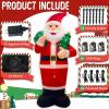 imageOurWarm 14FT Giant Christmas Inflatables Outdoor Decoration Santa Claus Christmas Blow Ups with Gift Bag Christmas Tree and LED Lights Xmas Decor Outdoor for Outside Garden Lawn Holiday Party