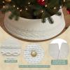 imageOurWarm 28 inch Christmas Tree Collar Knit Cream White Christmas Tree Collars for Artificial Trees Adjustable Tree Skirt Collar Base for 6ft 75ft 9ft Trees Holiday Home Indoor Xmas Tree Decoration