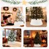 imageOurWarm 28 inch Christmas Tree Collar Knit Cream White Christmas Tree Collars for Artificial Trees Adjustable Tree Skirt Collar Base for 6ft 75ft 9ft Trees Holiday Home Indoor Xmas Tree Decoration