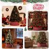 imageOurWarm 28 inch Christmas Tree Collar Knit Red Christmas Tree Collars for Artificial Trees Adjustable Tree Skirt Collar Base for 6ft 75ft 9ft Trees Holiday Home Indoor Xmas Tree Decorations